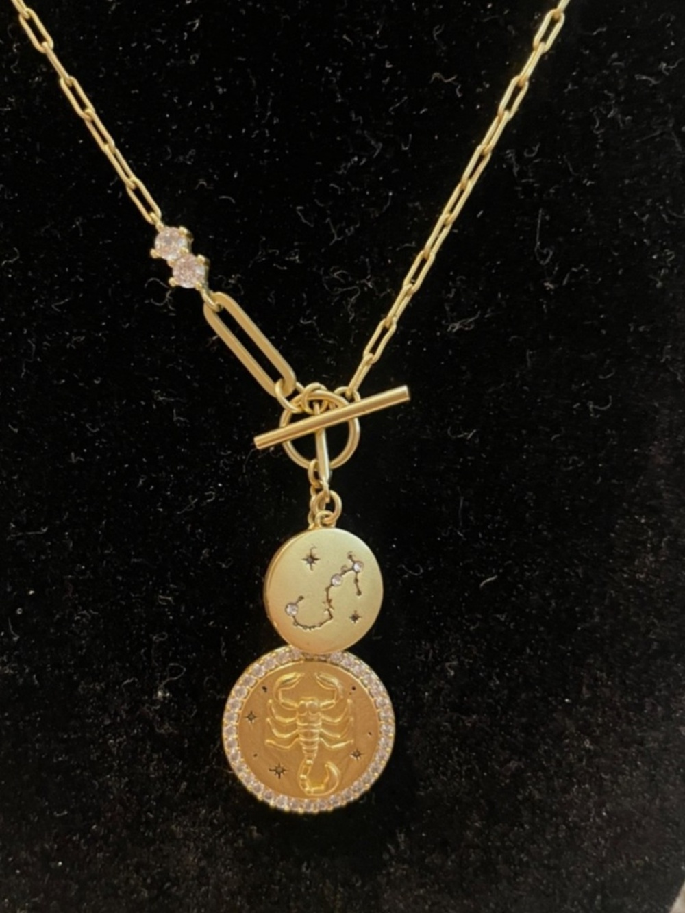 TAI Double Coin Pendant Zodiac And Constellation Necklace - Scorpion